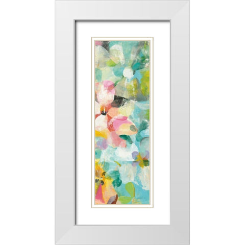 Happy Garden III White Modern Wood Framed Art Print with Double Matting by Nai, Danhui