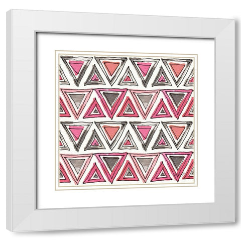 Chic Accents Pattern IVA White Modern Wood Framed Art Print with Double Matting by Tavoletti, Anne