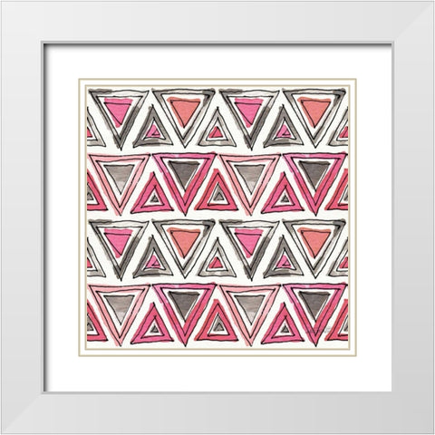 Chic Accents Pattern IVA White Modern Wood Framed Art Print with Double Matting by Tavoletti, Anne