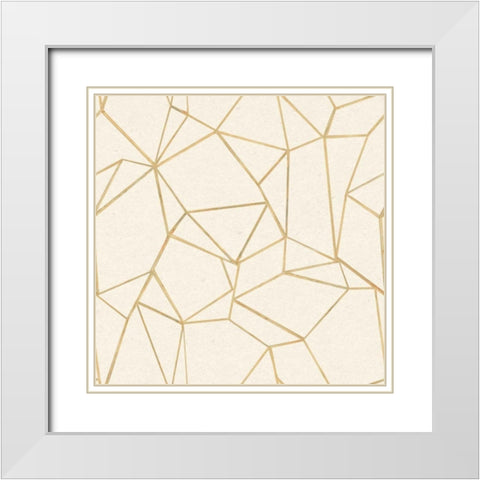 Succulent Pattern I White Modern Wood Framed Art Print with Double Matting by Wild Apple Portfolio