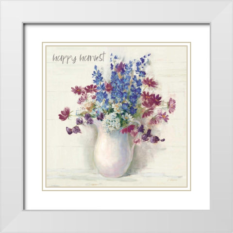 Harvest Ironstone Bouquet II White Modern Wood Framed Art Print with Double Matting by Rowan, Carol