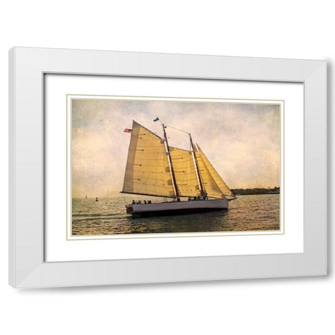 Morning Sail White Modern Wood Framed Art Print with Double Matting by Van Swearingen, Debra