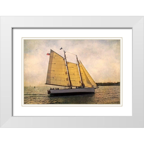 Morning Sail White Modern Wood Framed Art Print with Double Matting by Van Swearingen, Debra