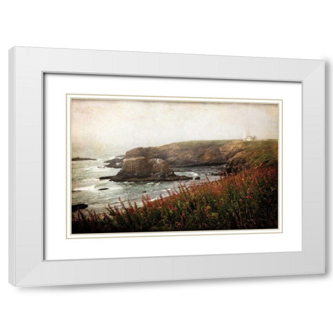Coastal Mist White Modern Wood Framed Art Print with Double Matting by Van Swearingen, Debra