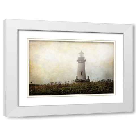 Lonely Lighthouse II White Modern Wood Framed Art Print with Double Matting by Van Swearingen, Debra
