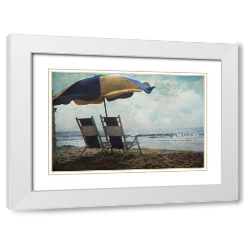 Sea For Two White Modern Wood Framed Art Print with Double Matting by Van Swearingen, Debra