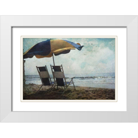 Sea For Two White Modern Wood Framed Art Print with Double Matting by Van Swearingen, Debra
