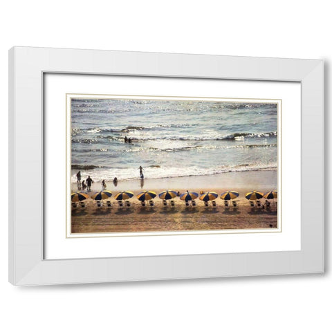 A Day at the Beach White Modern Wood Framed Art Print with Double Matting by Van Swearingen, Debra