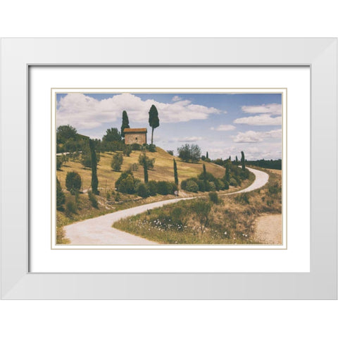 Strada Bianca I White Modern Wood Framed Art Print with Double Matting by Aledanda