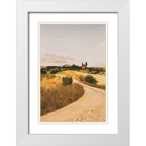 Strada Bianca II White Modern Wood Framed Art Print with Double Matting by Aledanda