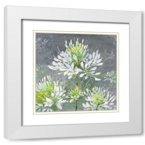 Farmhouse Cleome I White Modern Wood Framed Art Print with Double Matting by Purinton, Julia