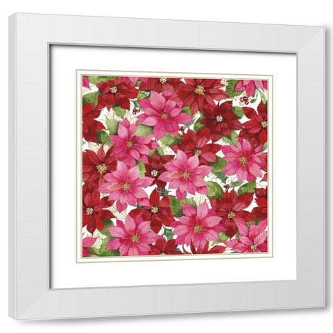 Holiday Happiness Pattern VI White Modern Wood Framed Art Print with Double Matting by McKenna, Kathleen Parr