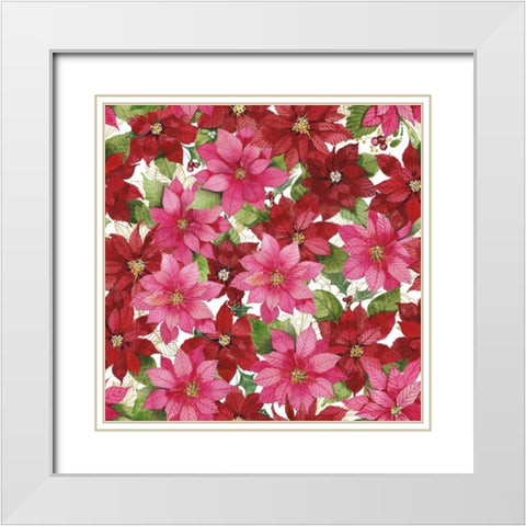 Holiday Happiness Pattern VI White Modern Wood Framed Art Print with Double Matting by McKenna, Kathleen Parr