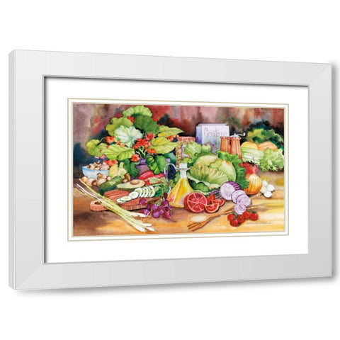 Garden Salad White Modern Wood Framed Art Print with Double Matting by McKenna, Kathleen Parr