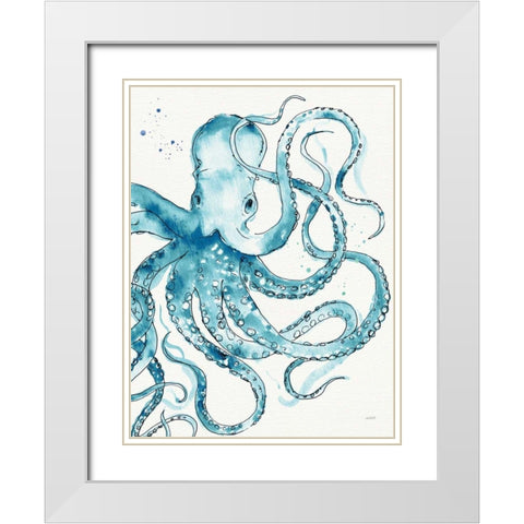 Deep Sea VIII v2 Teal White Modern Wood Framed Art Print with Double Matting by Tavoletti, Anne