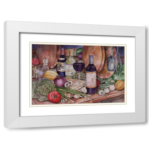 Gourmet Night White Modern Wood Framed Art Print with Double Matting by McKenna, Kathleen Parr