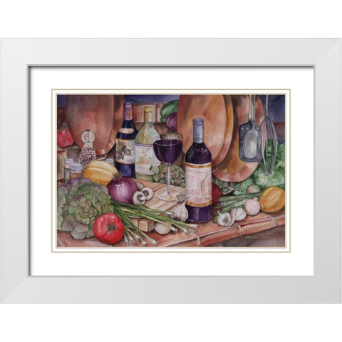 Gourmet Night White Modern Wood Framed Art Print with Double Matting by McKenna, Kathleen Parr