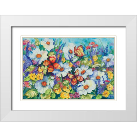Sweetly Succulent White Modern Wood Framed Art Print with Double Matting by McKenna, Kathleen Parr