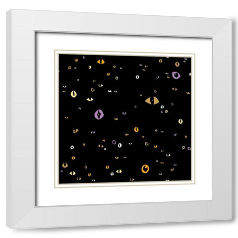 Spooky Halloween Pattern II White Modern Wood Framed Art Print with Double Matting by Wild Apple Portfolio