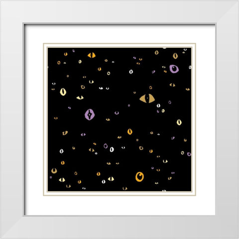 Spooky Halloween Pattern II White Modern Wood Framed Art Print with Double Matting by Wild Apple Portfolio