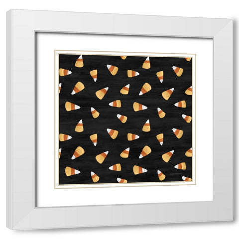 Haunted Halloween Pattern I White Modern Wood Framed Art Print with Double Matting by Marshall, Laura