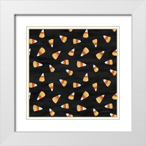 Haunted Halloween Pattern I White Modern Wood Framed Art Print with Double Matting by Marshall, Laura