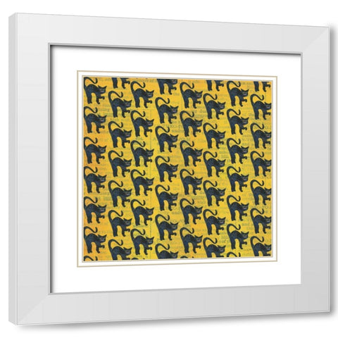 Halloween Pattern III White Modern Wood Framed Art Print with Double Matting by Prahl, Courtney