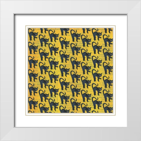 Halloween Pattern III White Modern Wood Framed Art Print with Double Matting by Prahl, Courtney