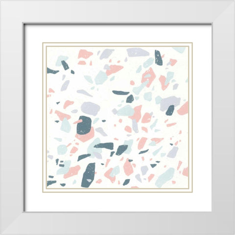 Terrazzo II White Modern Wood Framed Art Print with Double Matting by Hershey, Moira