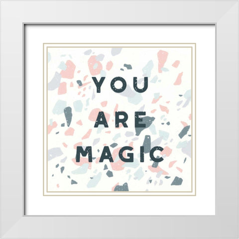 Terrazzo Inspiration I White Modern Wood Framed Art Print with Double Matting by Hershey, Moira