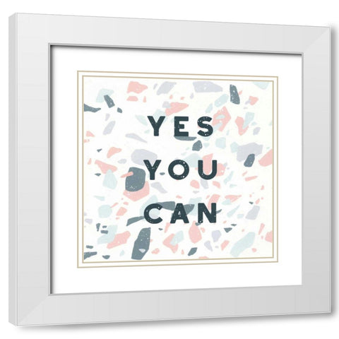 Terrazzo Inspiration II White Modern Wood Framed Art Print with Double Matting by Hershey, Moira