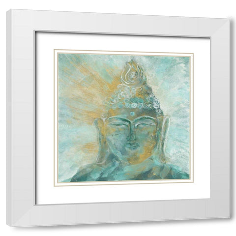 Buddha Bright I White Modern Wood Framed Art Print with Double Matting by Paschke, Chris