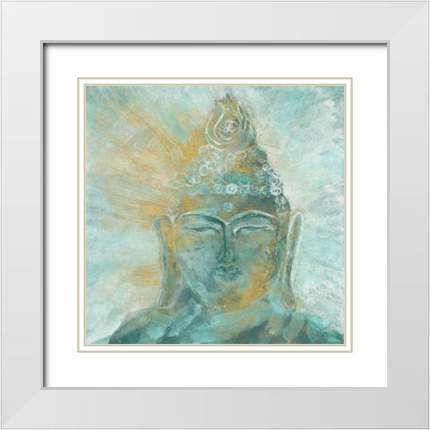 Buddha Bright I White Modern Wood Framed Art Print with Double Matting by Paschke, Chris