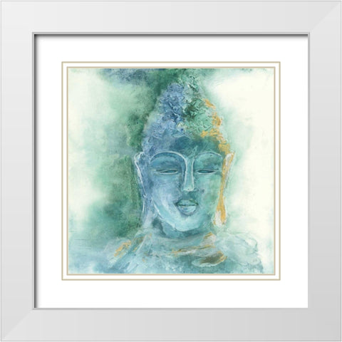 Gilded Buddha II White Modern Wood Framed Art Print with Double Matting by Paschke, Chris