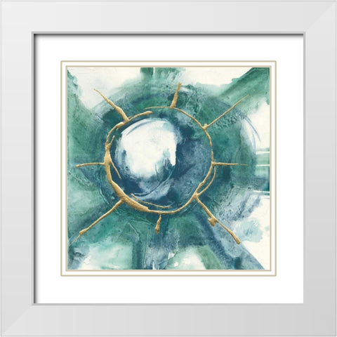Dharma Wheel II White Modern Wood Framed Art Print with Double Matting by Paschke, Chris
