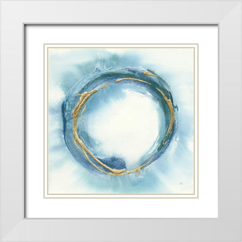 Buddha Enso White Modern Wood Framed Art Print with Double Matting by Paschke, Chris