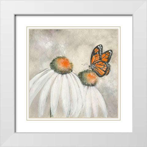 Butterflies are Free II White Modern Wood Framed Art Print with Double Matting by Paschke, Chris