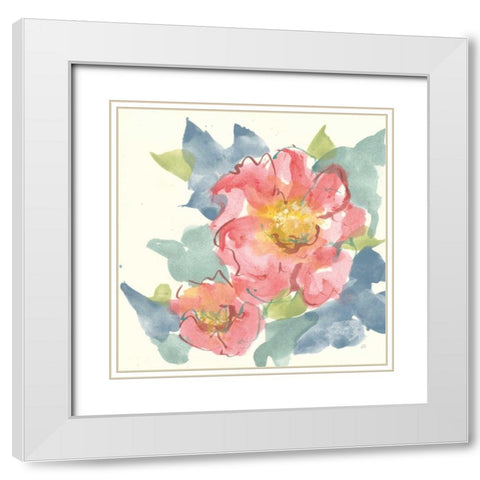 Peony in the Pink II White Modern Wood Framed Art Print with Double Matting by Paschke, Chris