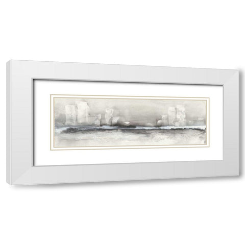 City Essence II White Modern Wood Framed Art Print with Double Matting by Paschke, Chris
