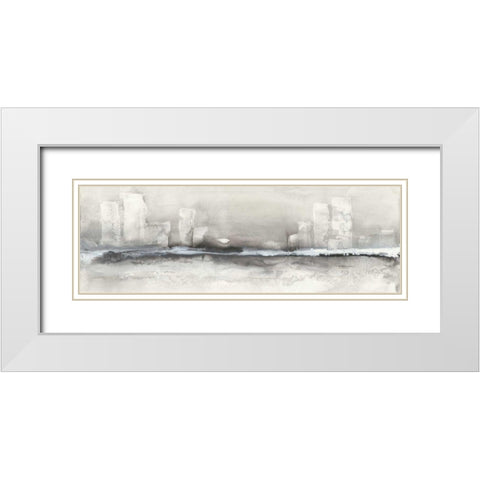 City Essence II White Modern Wood Framed Art Print with Double Matting by Paschke, Chris