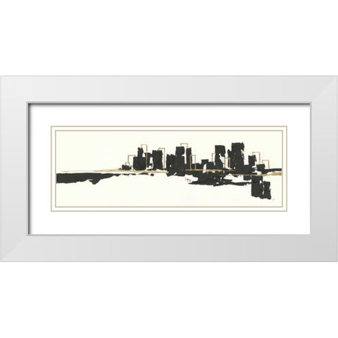 Gilded City I White Modern Wood Framed Art Print with Double Matting by Paschke, Chris