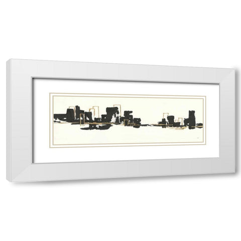 Gilded City II White Modern Wood Framed Art Print with Double Matting by Paschke, Chris