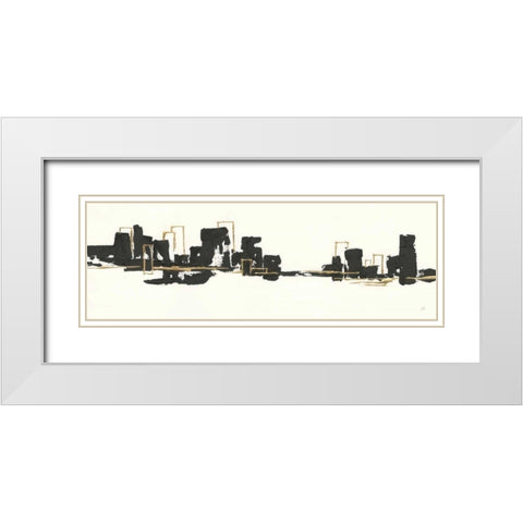 Gilded City II White Modern Wood Framed Art Print with Double Matting by Paschke, Chris