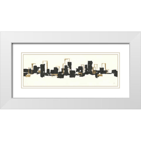 Gilded City III White Modern Wood Framed Art Print with Double Matting by Paschke, Chris
