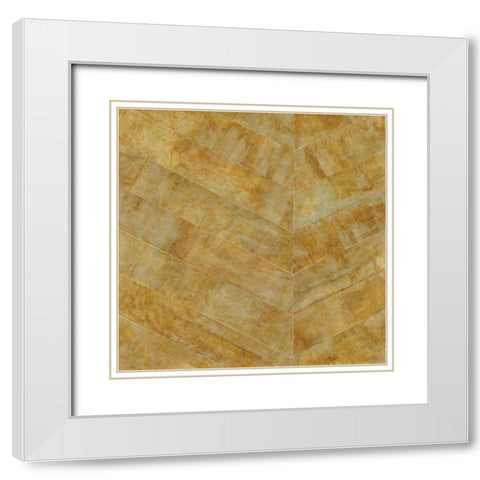 Gilded Herringbone I White Modern Wood Framed Art Print with Double Matting by Paschke, Chris