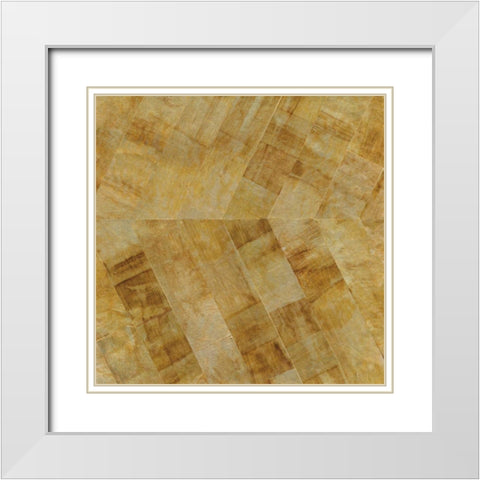 Gilded Herringbone II White Modern Wood Framed Art Print with Double Matting by Paschke, Chris