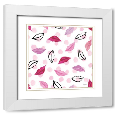 Think Pink Pattern III White Modern Wood Framed Art Print with Double Matting by Zaman, Farida