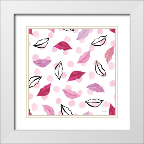 Think Pink Pattern III White Modern Wood Framed Art Print with Double Matting by Zaman, Farida