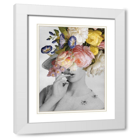 Garden Party I White Modern Wood Framed Art Print with Double Matting by Wild Apple Portfolio
