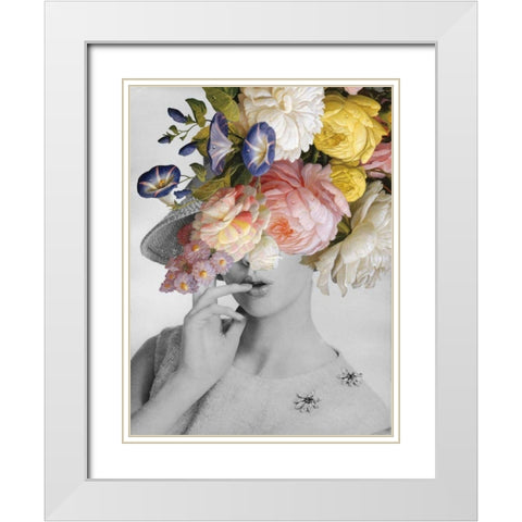 Garden Party I White Modern Wood Framed Art Print with Double Matting by Wild Apple Portfolio